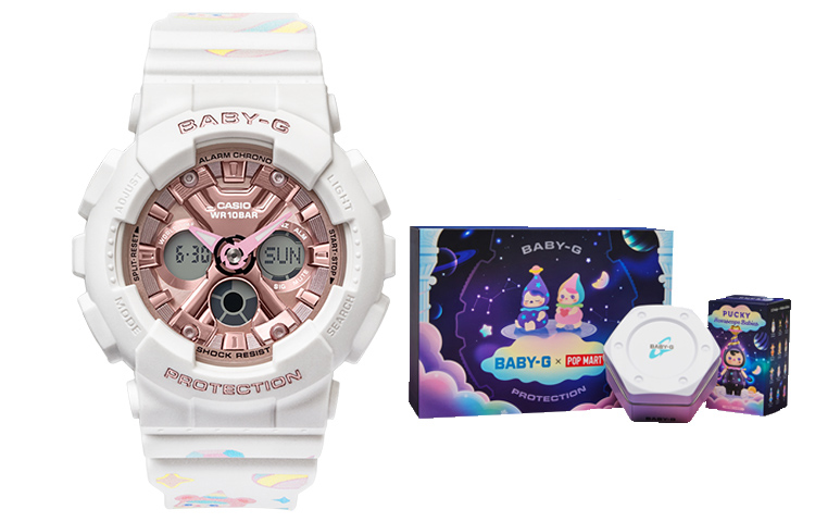 

Женские часы BABY-G BA-130-7A1PRP CASIO, розовый циферблат, белый ремешок