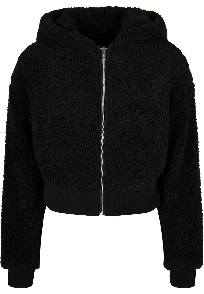 

Куртка всепогодная URBAN CLASSICS " Urban Classics Women's Ladies Short Oversized Sherpa Jacket" (1 шт.), с капюшоном, черный