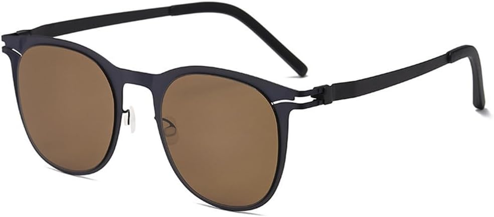 

Металлические овальные солнцезащитные очки для мужчин и женщин, для вождения, с защитой от УФ-излучения, винтажные очки без винтов, для отдыха на природе, солнцезащитные очки PRSTNN, C3