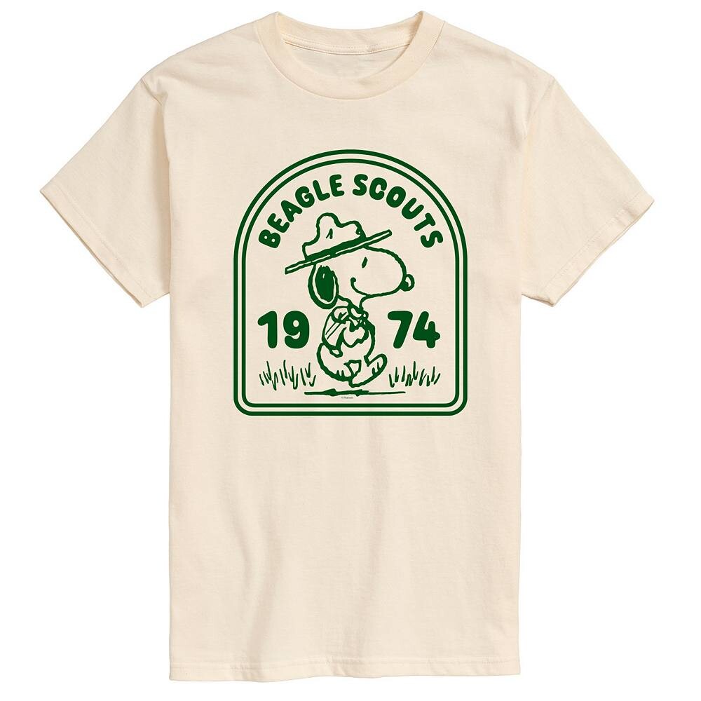 

Мужская футболка с рисунком Peanuts Beagle Scouts Badge Licensed Character, цвет Cream