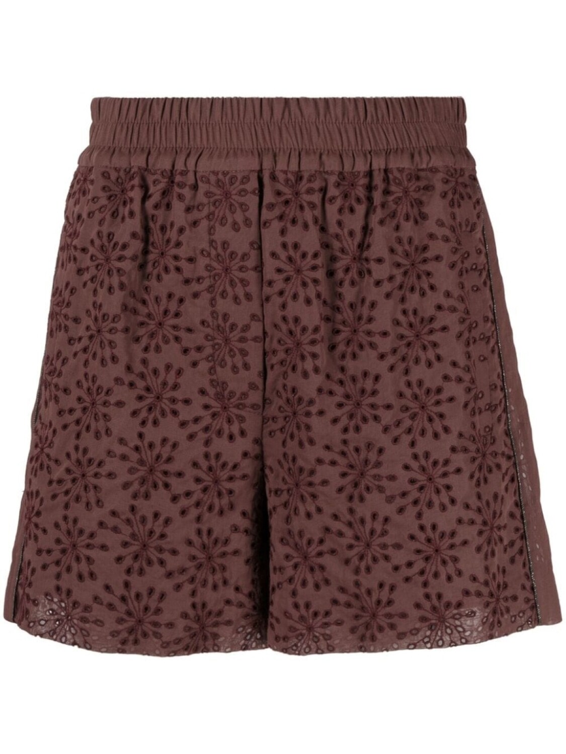 

Brunello Cucinelli шорты с цветочной вышивкой, красный