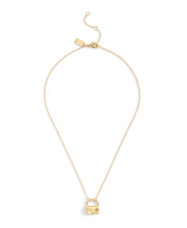 

Золотая фирменная сумочка-подвеска на колье Coach, gold