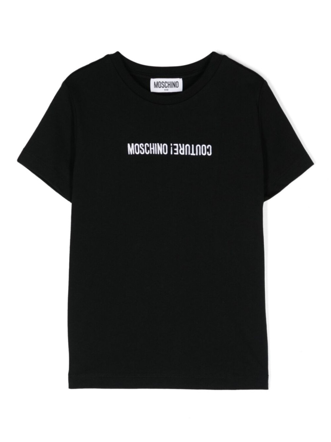 

Moschino Kids футболка с вышитым логотипом, черный