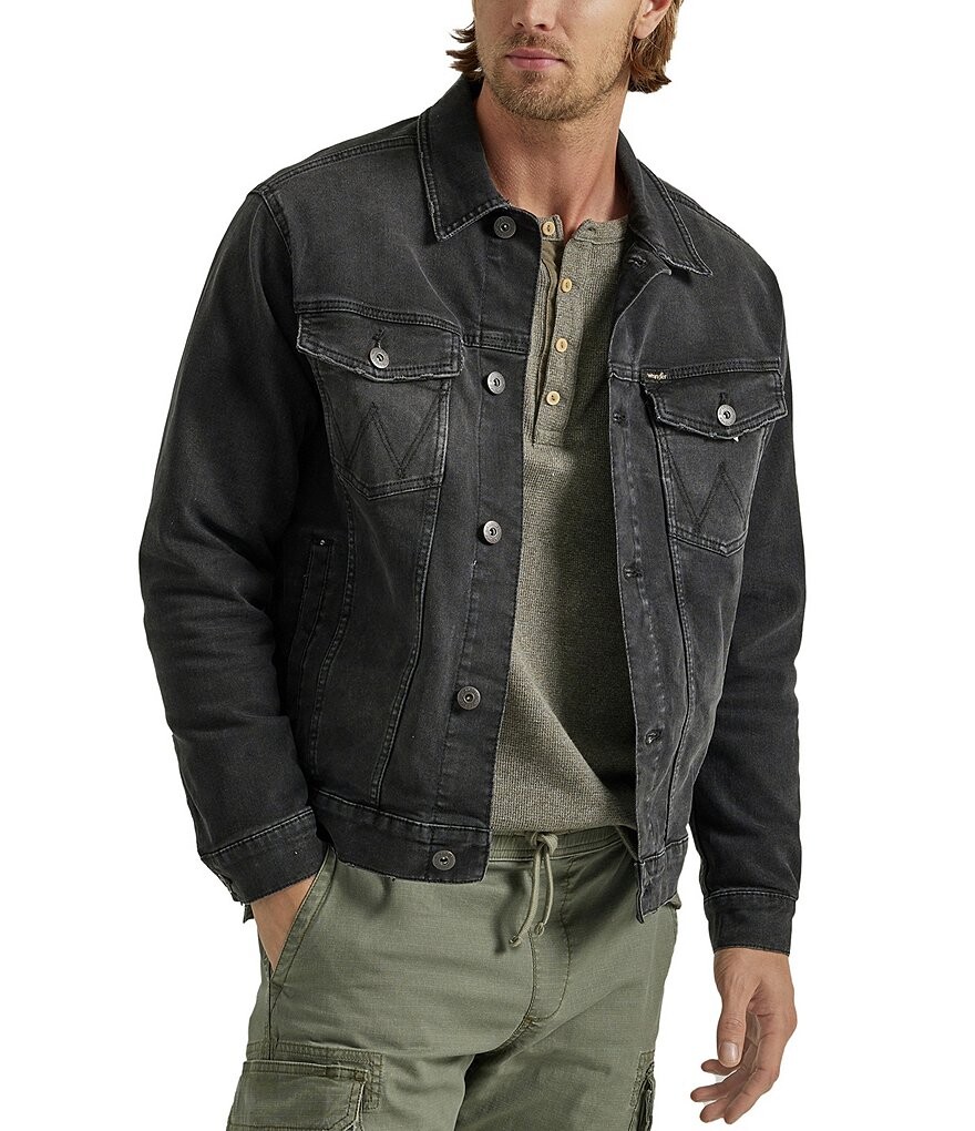 

Джинсовая куртка без подкладки с длинными рукавами Wrangler, черный
