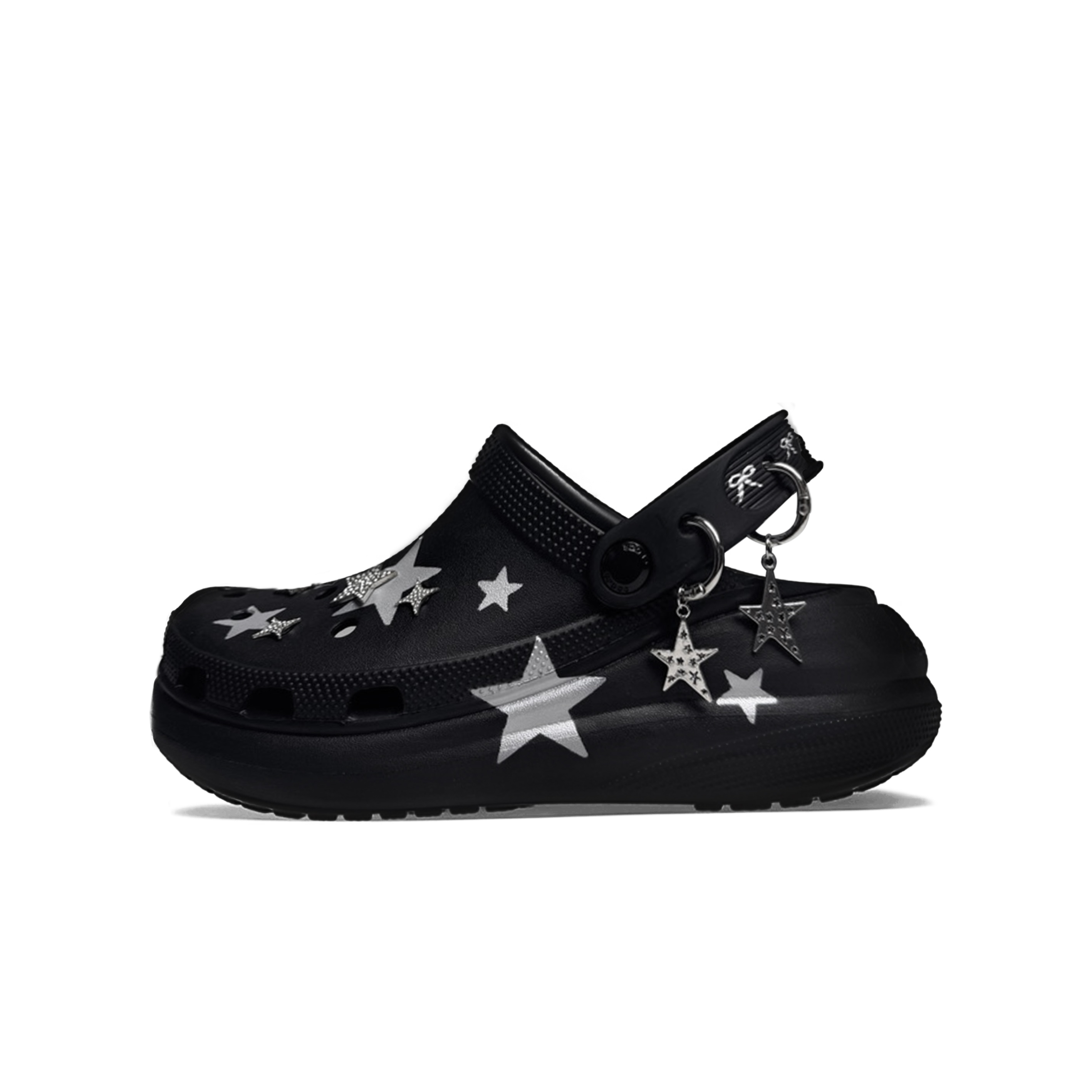 Crocs Сабо унисекс черные серебристые