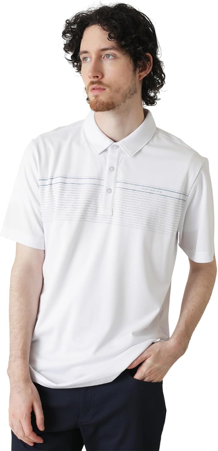 

Мужская поло-рубашка с коротким рукавом Travis Matthew A40136J (впитывающая, быстросохнущая, с цветочным принтом), для гольфа Travis Mathew, белый