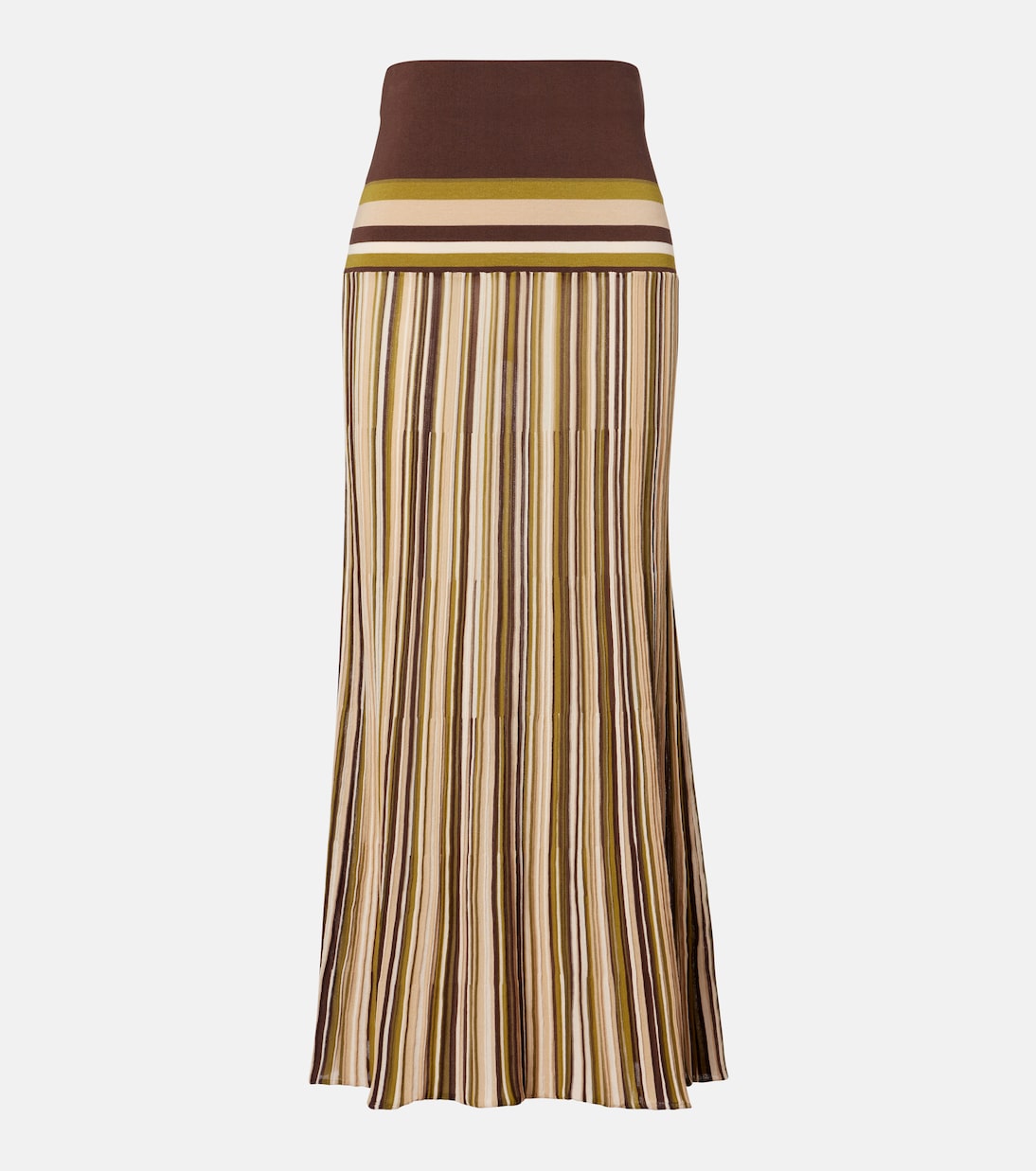 

Юбка макси Citara плиссе из смесового хлопка Faithfull, Espresso Pine Stripe
