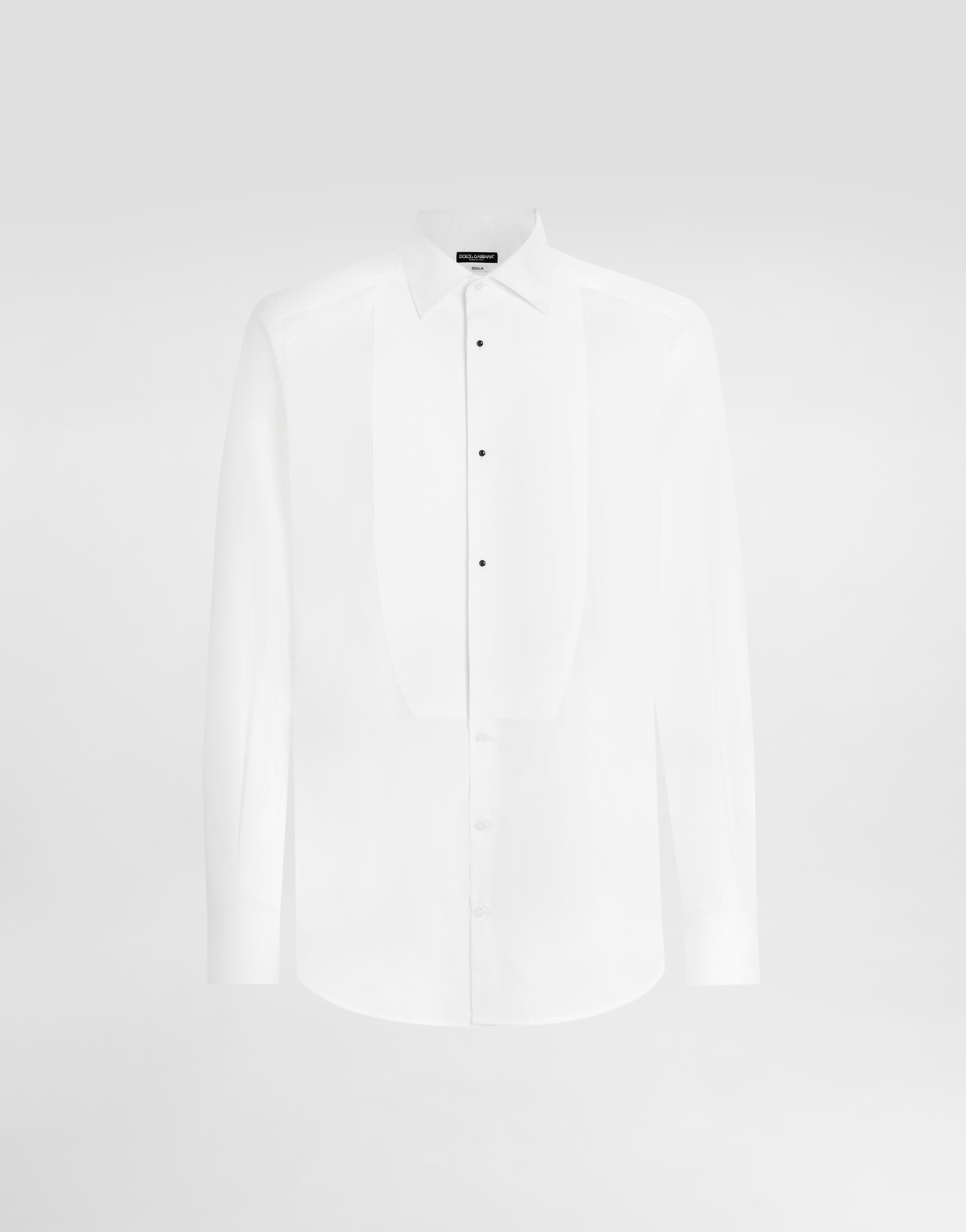 Сорочка- смокинг gold fit из хлопкового поплина Dolce & Gabbana, белый