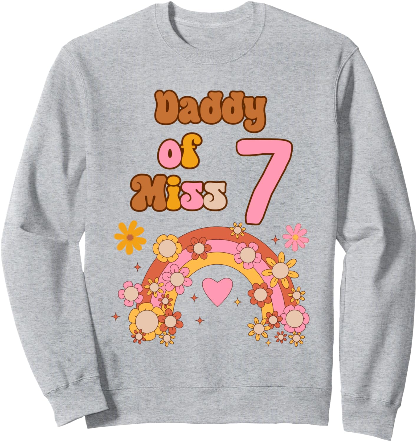 

Толстовка для вечеринки в стиле «Гроув Хиппи» для папы семилетней девочки, посвященная 70-летию Family Look Groovy Hippie Party Decorations Gifts, серый