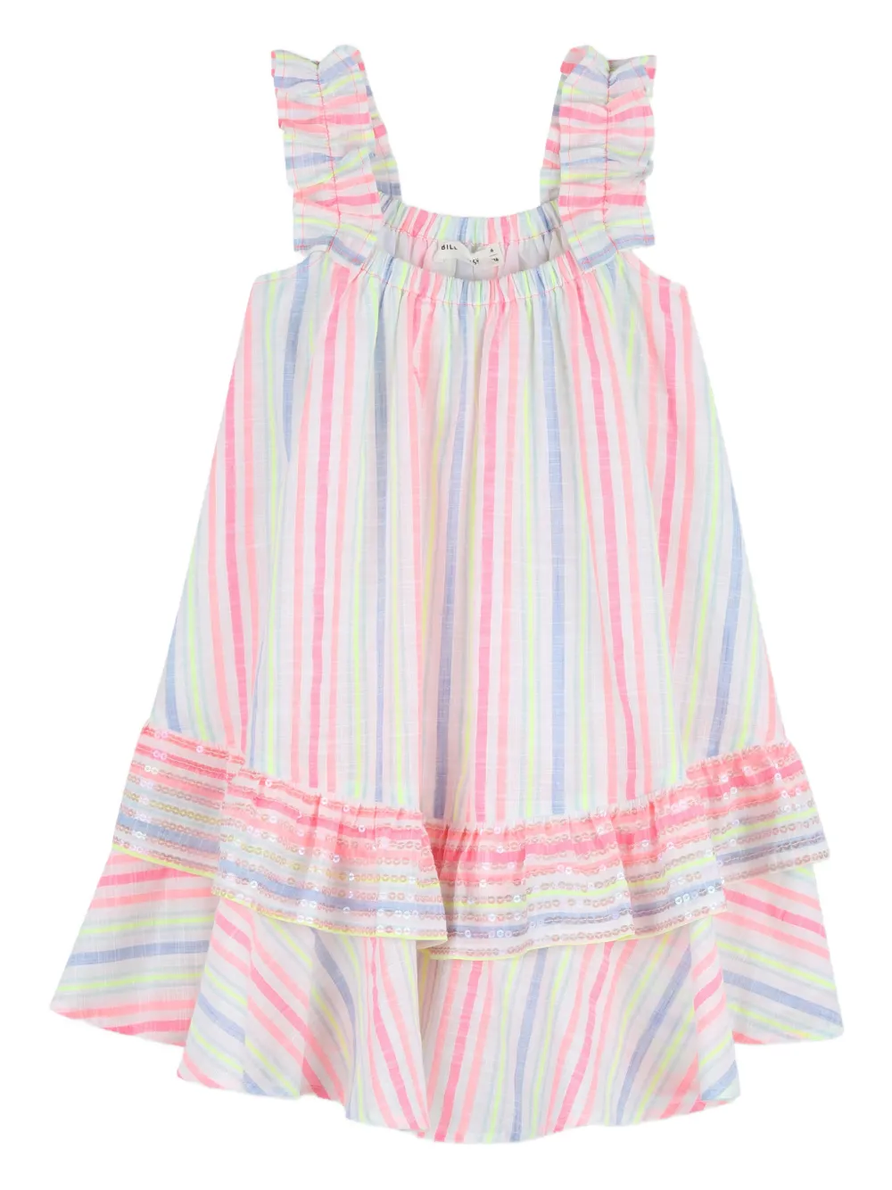 

Полосатое платье с оборками Billieblush, белый