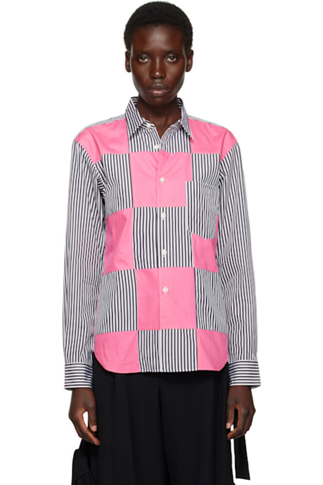 

Белая хлопковая рубашка в широкую полоску Comme des Garçons Homme Plus