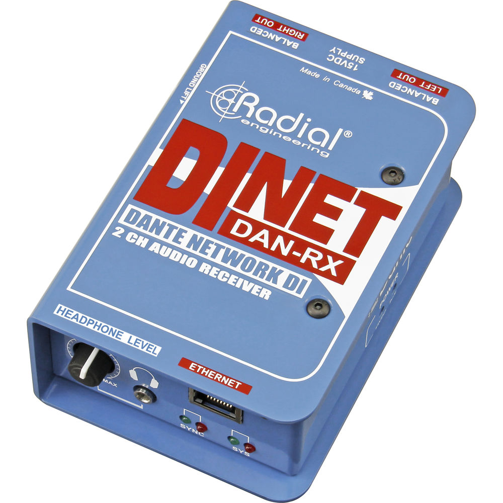 

Директ-бокс Radial Engineering DiNET DAN-RX Dante-Enabled Stereo R800 1063