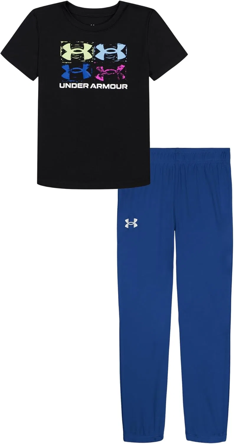 Детский комплект Under Armour: худи, брюки и худи, легкий и свободный крой, на молнии, Tech Black