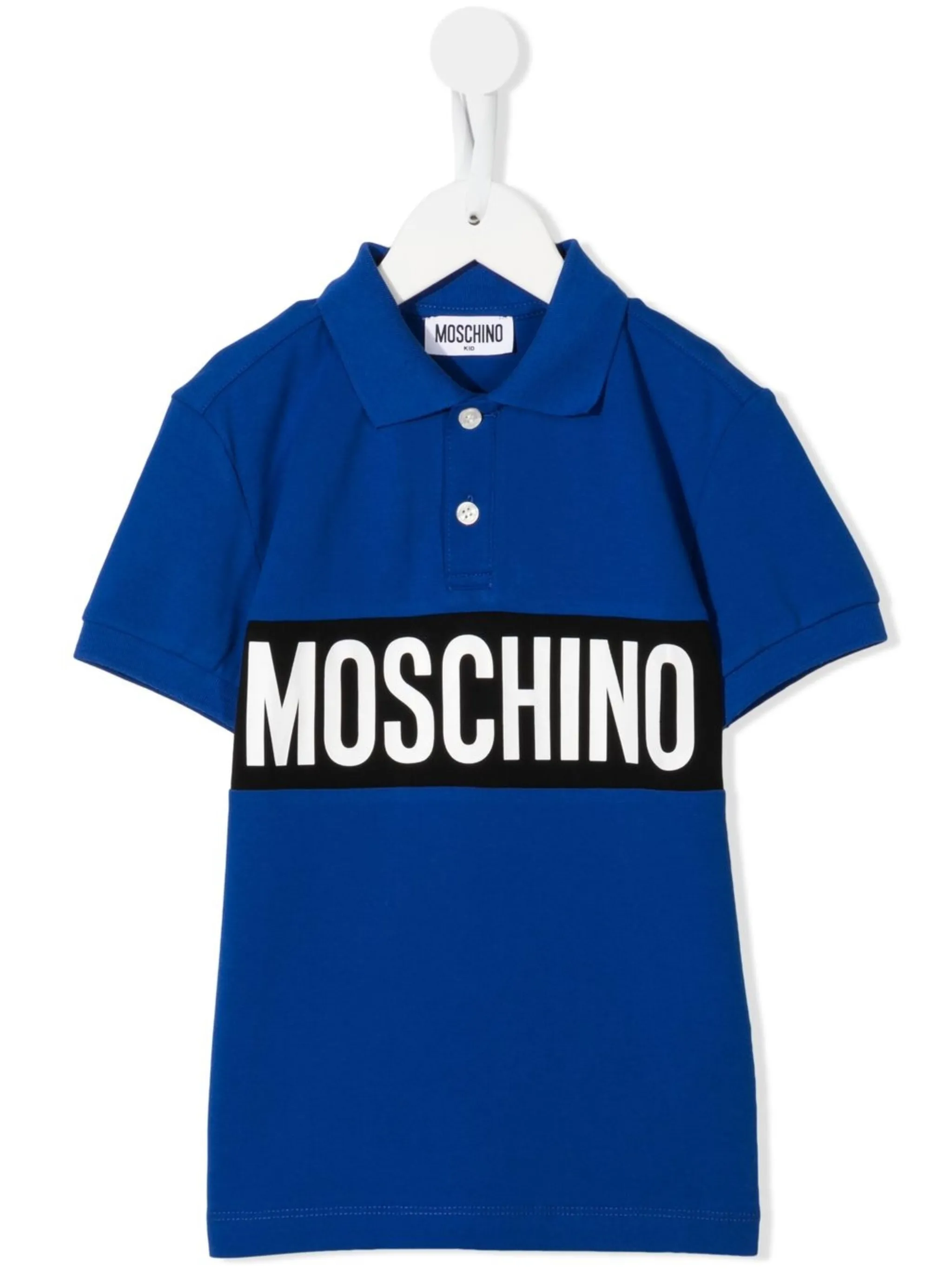 

Рубашка поло с логотипом Moschino Kids, синий