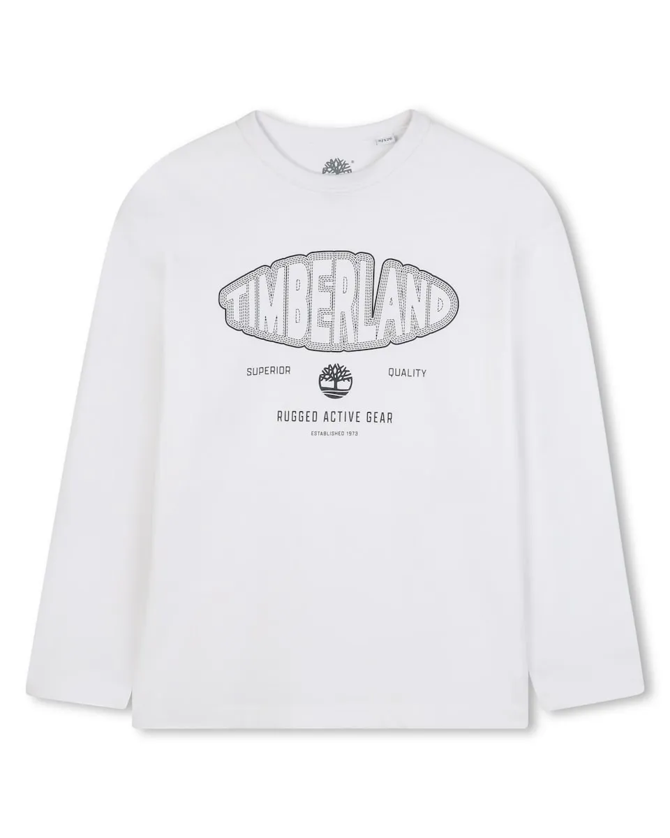 

Детская хлопковая футболка Timberland, белый