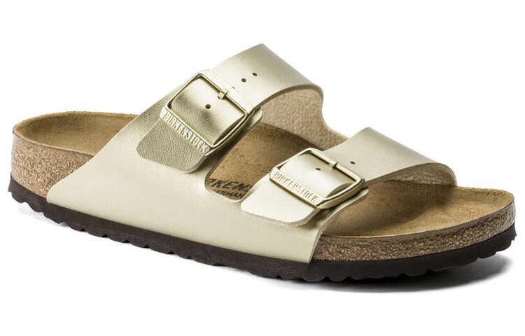 Сандалии с пряжками Arizona Birkenstock, золотой — фото 2