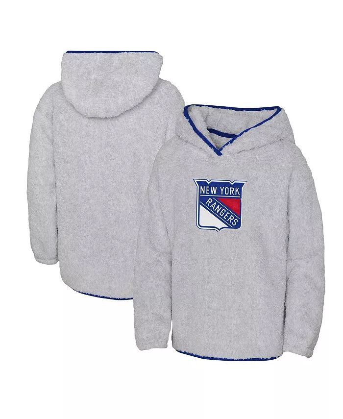 

Толстовка с капюшоном из флиса Big Girls Heather Grey New York Rangers Ultimate Teddy Outerstuff