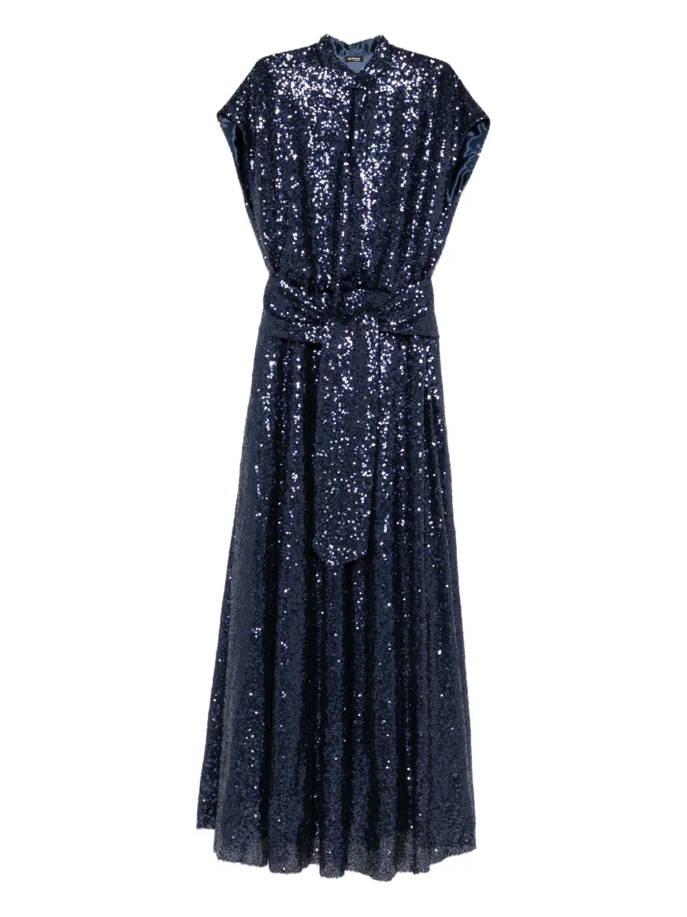 

Платье с пайетками и поясом Kiton, синий