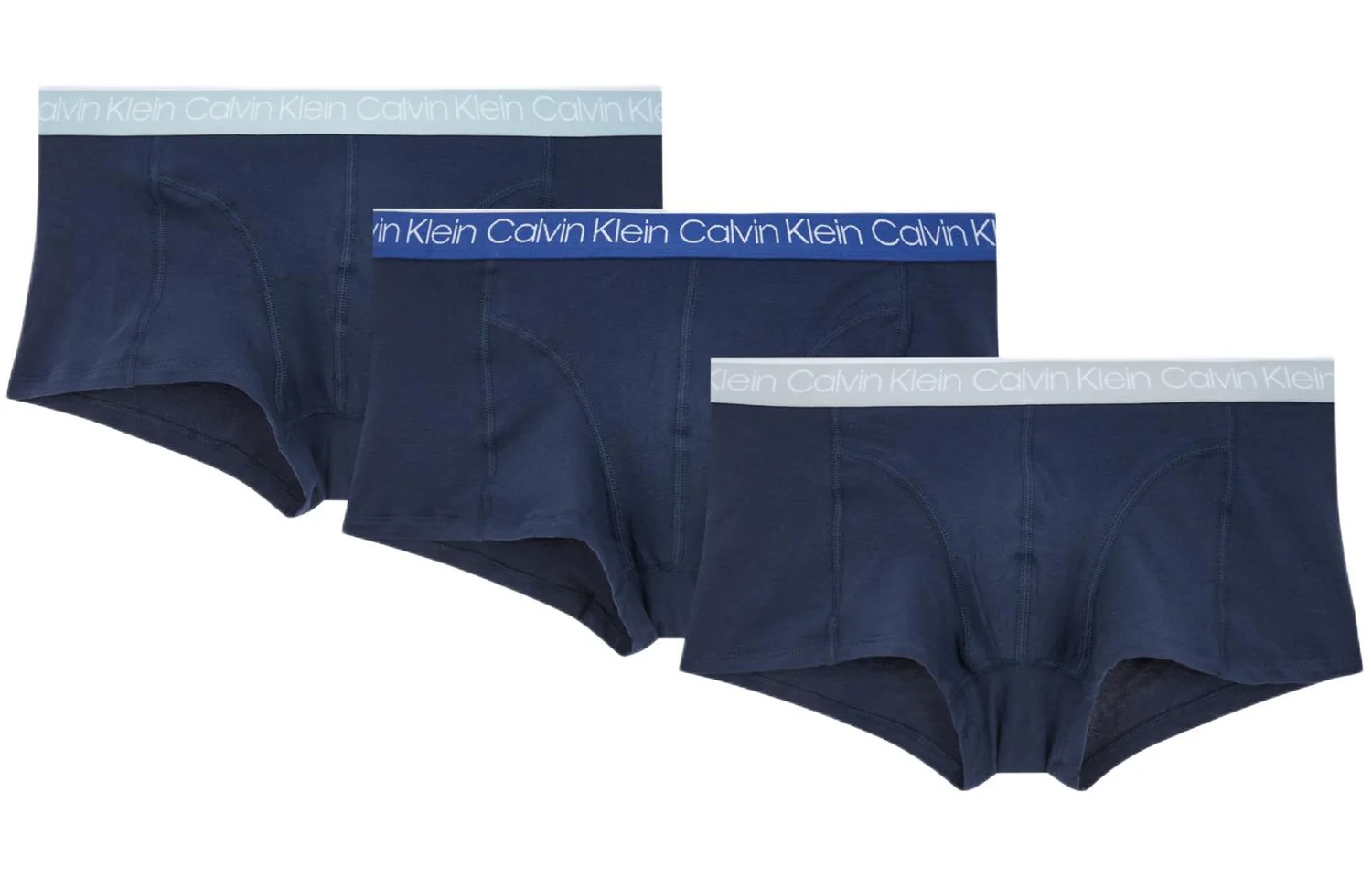 Мужские трусы 3 шт Calvin Klein, 3 Pack (Marine Blue/Dark Blue+Marine Blue/Light Blue+Marine Blue/Silver)