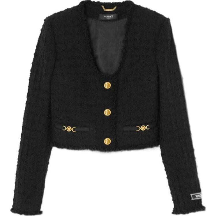 

VERSACE Короткая куртка на пуговицах, Black