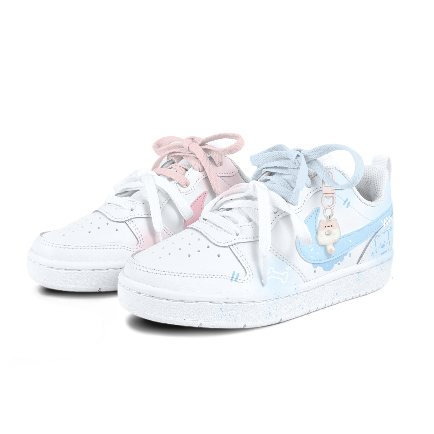 

Court Borough Naughty Bear Mismatched Slip Resistant Cushioning Abrasion Resistant детские скейтборд кроссовки Nike, синий розовый