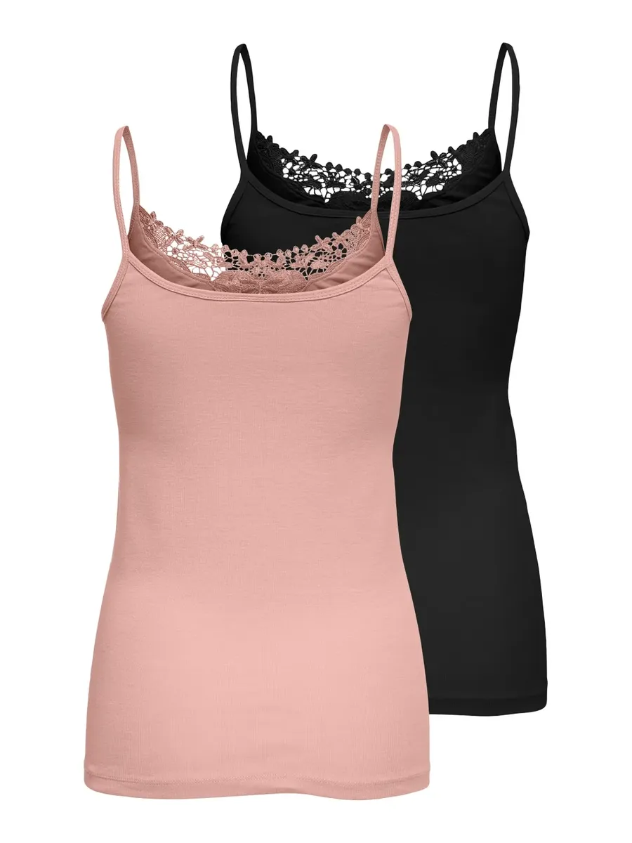 

Only кружевной топ "ONLKIRA LACE SINGLET 2PACK NOOS" (2 шт. в упаковке), черный