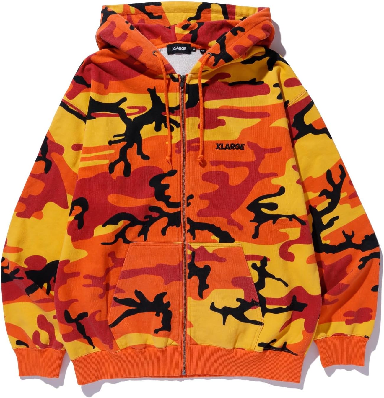 

Мужская толстовка с капюшоном на молнии, камуфляжной расцветки, размер XL Xlarge, оранжевый