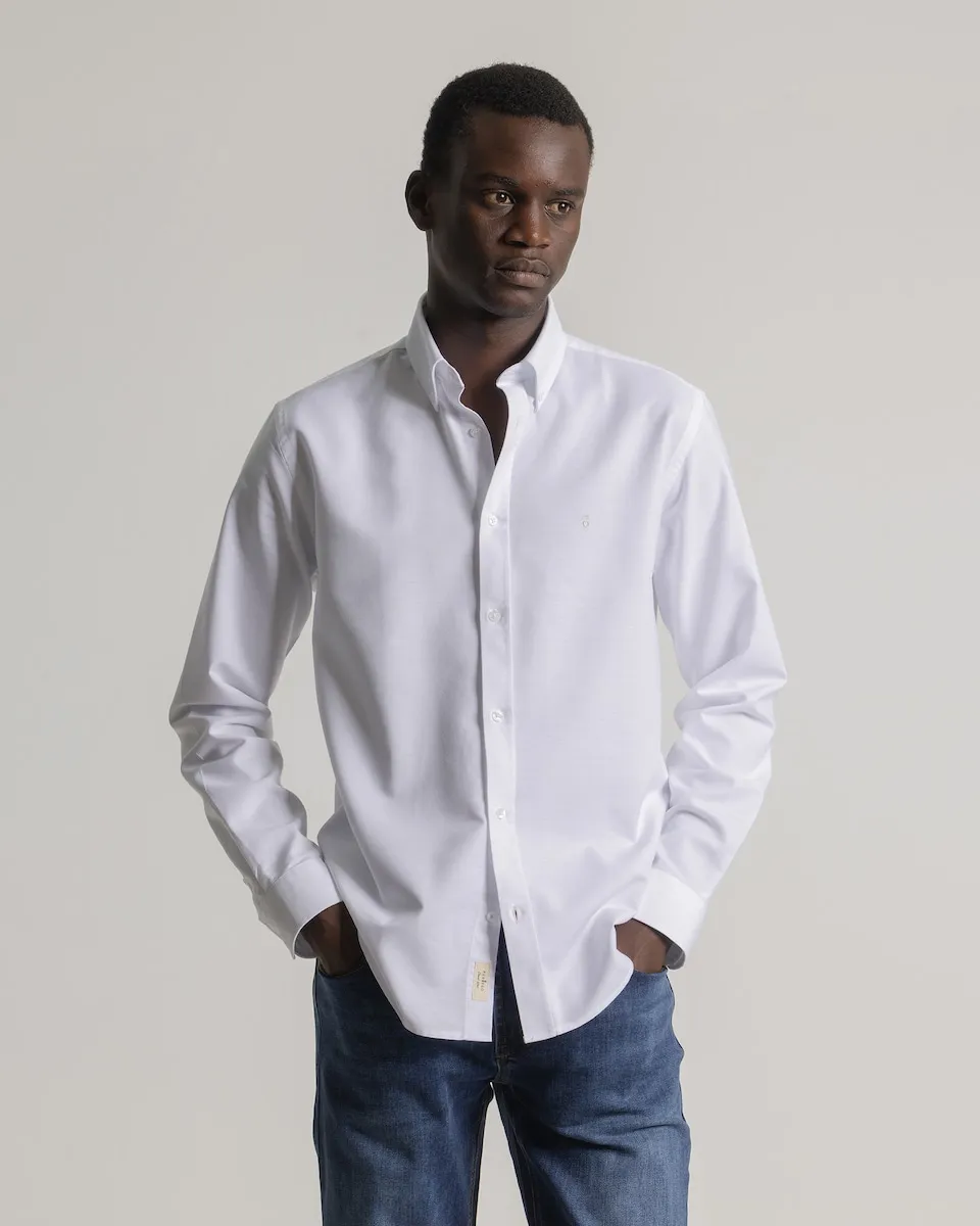 

Мужская рубашка Oxford свободного кроя (custom fit) PuroEgo, белый