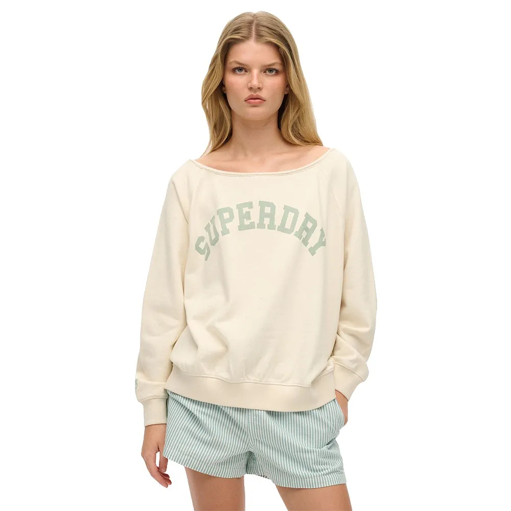 

Толстовка Superdry Athletic Essential Bardot Crew, бежевый