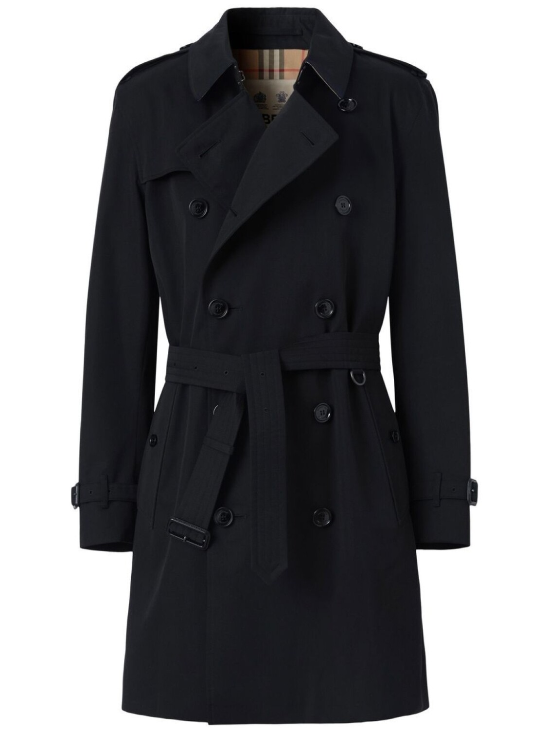 

Двубортный тренч Kensington Burberry, черный