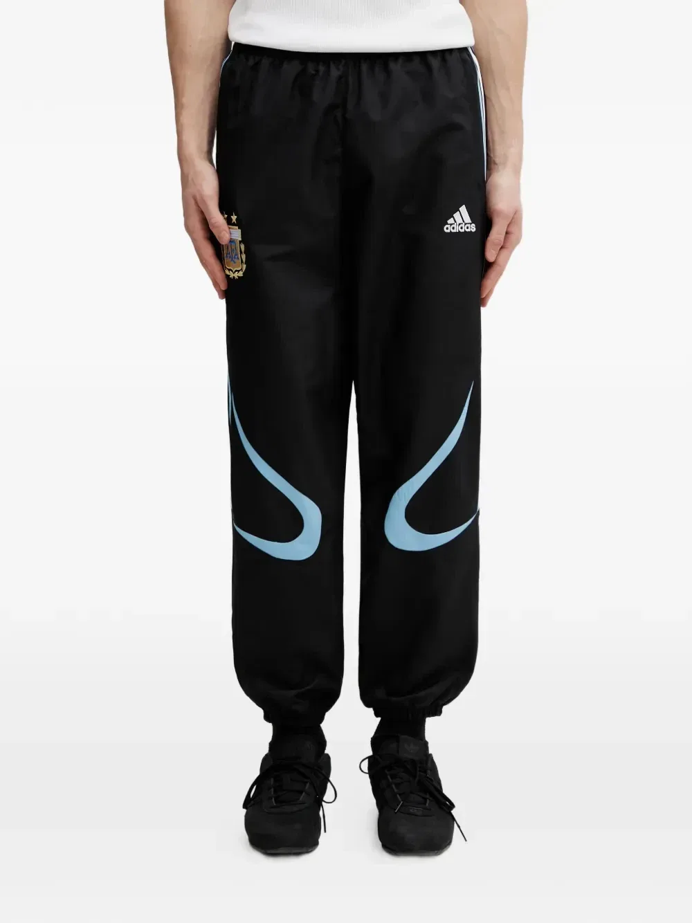 Длинные спортивные брюки Argentina 2006 с вышитым логотипом Adidas, черный
