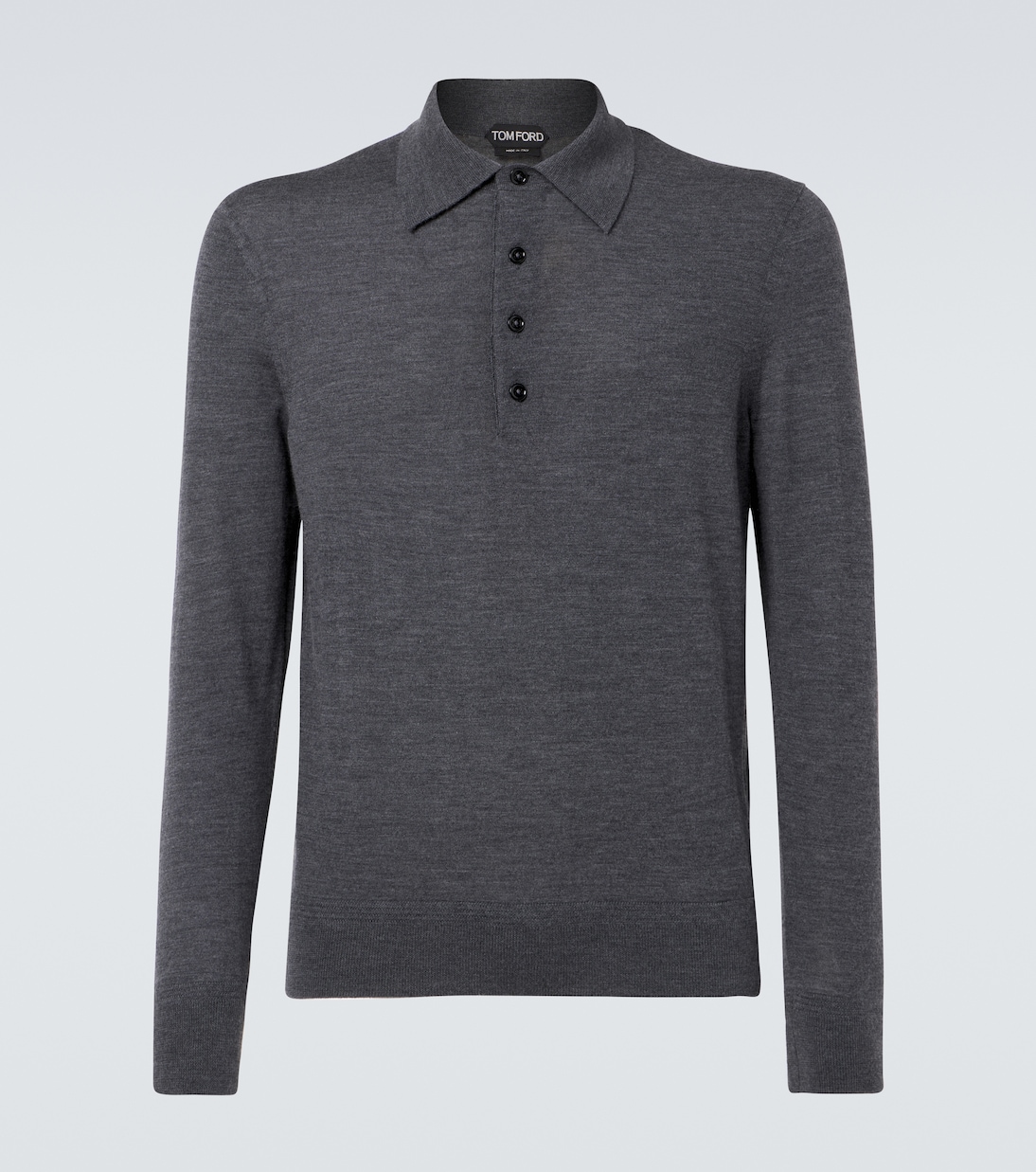 

Шерстяной свитер-поло Tom Ford, Dark Grey Melange