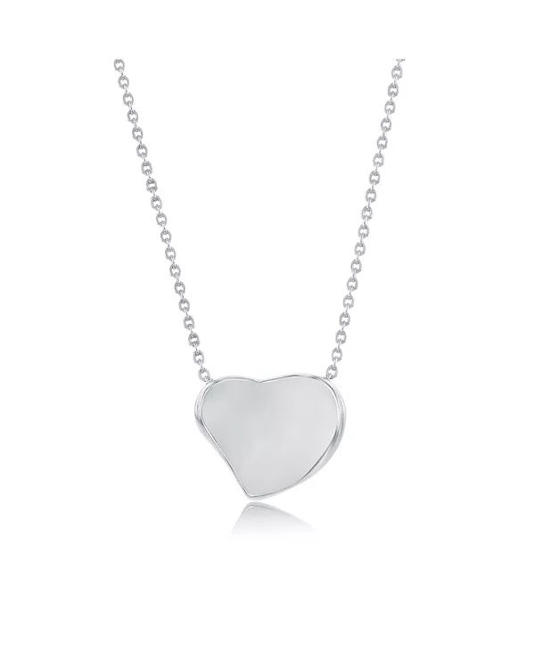 

Ожерелье в форме сердца из полированного серебра Simona, silver