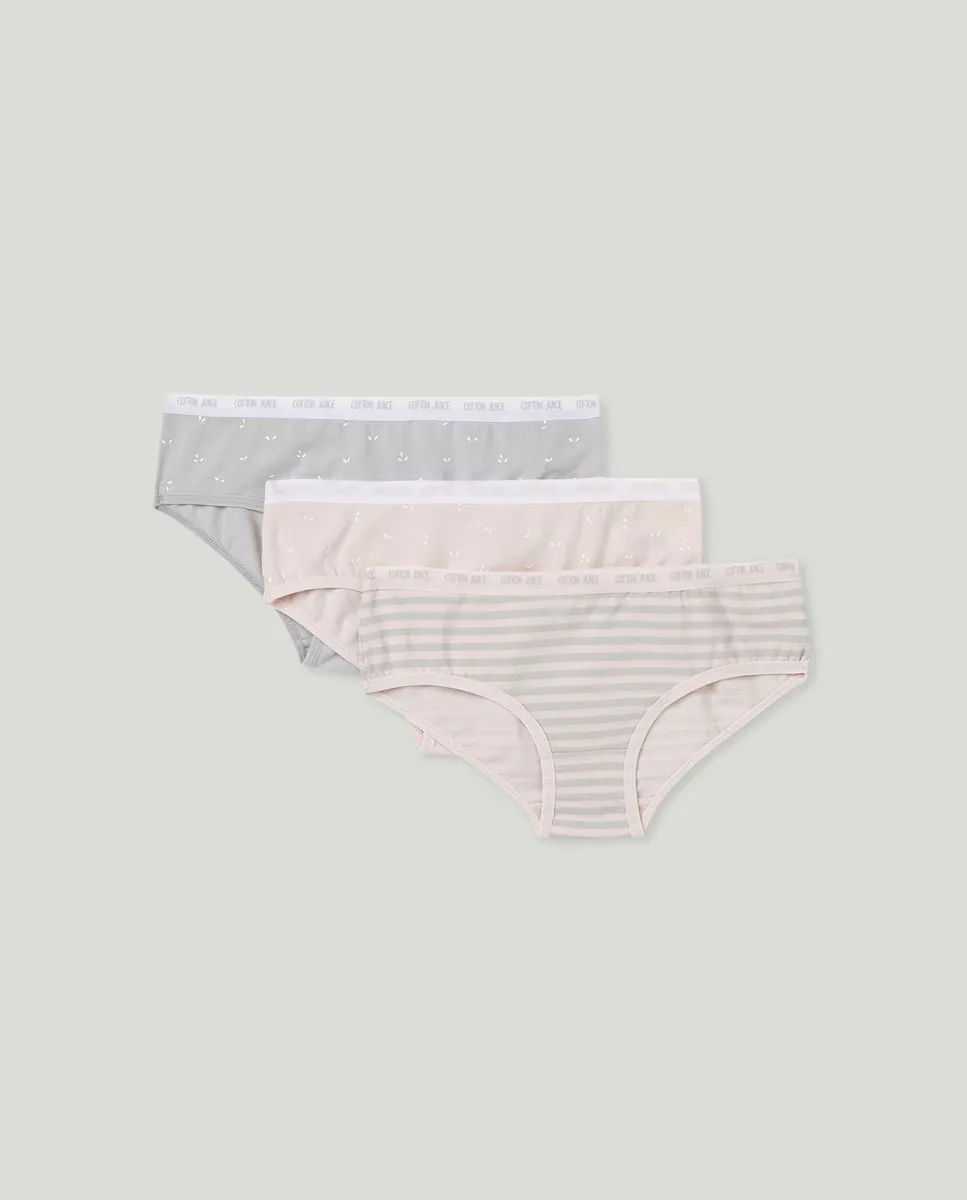 

Комплект из трех трусиков для девочек Cotton Juice, мультиколор