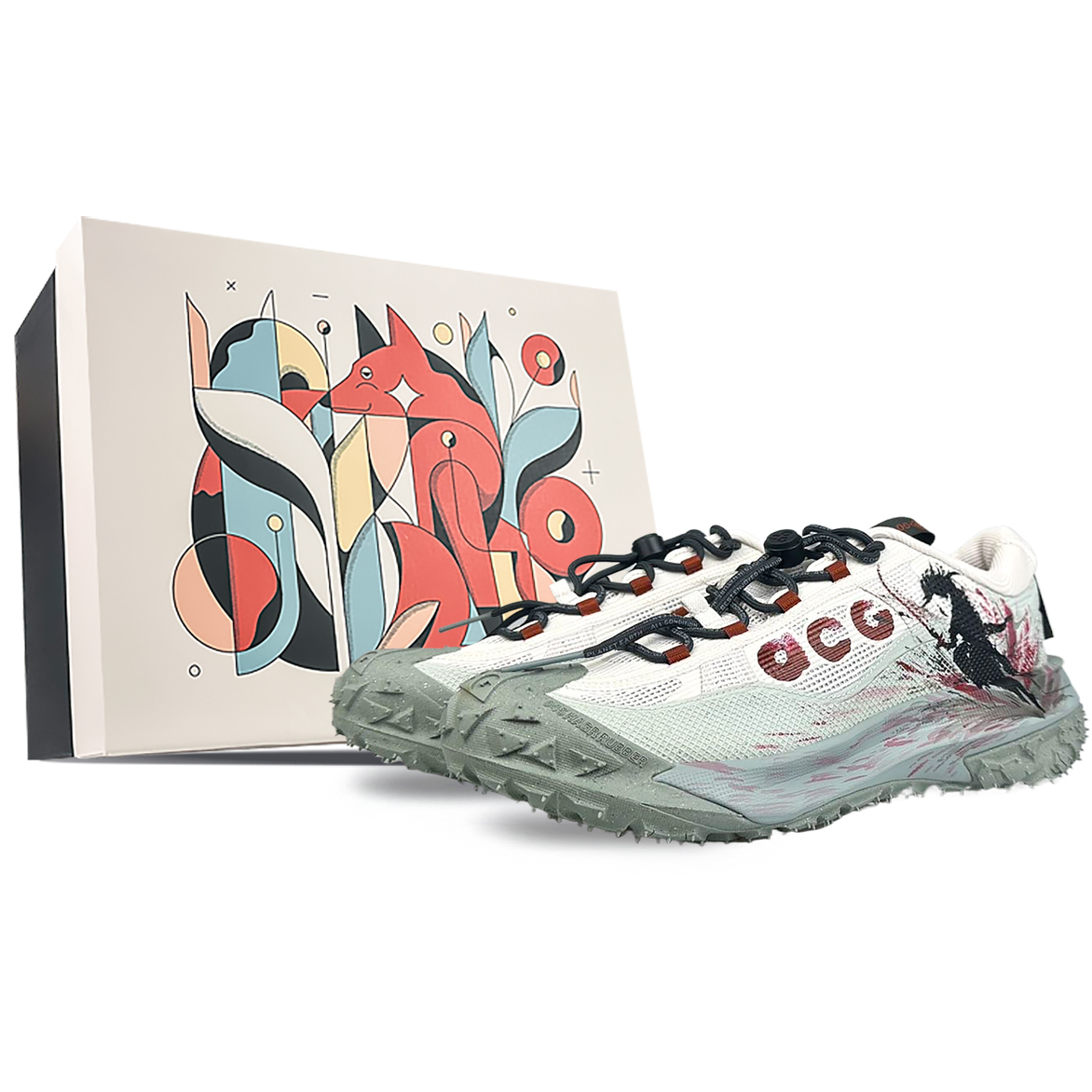 

Nike ACG Mountain Fly Прочные Дышащие Влагопоглощающие Низкие Туфли для Открытого Воздуха Унисекс Зеленый Красный Белый, цвет Green Red White