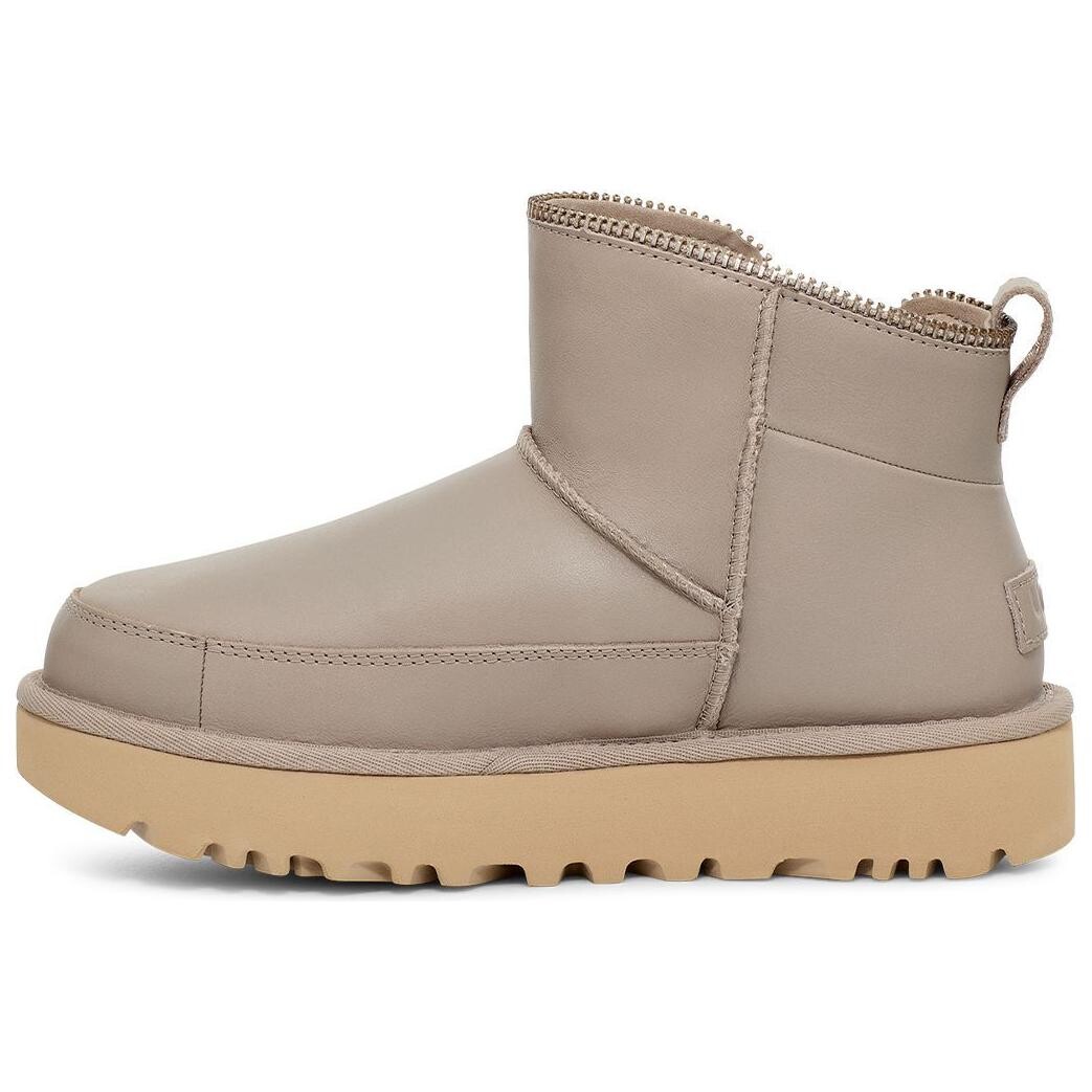 Ботинки зимние женские UGG с декоративной молнией, серый
