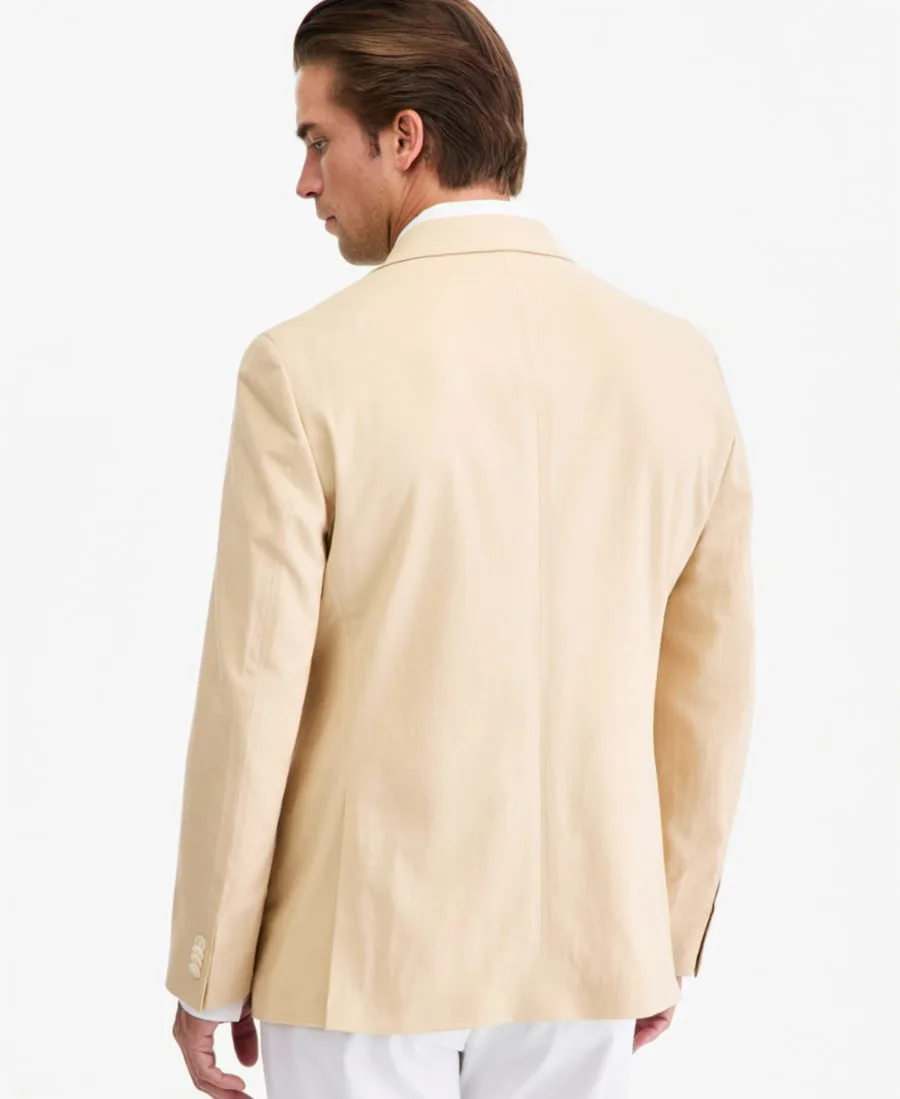 Мужской пиджак современного кроя из льняной смеси Tommy Hilfiger, Light Tan — фото 3