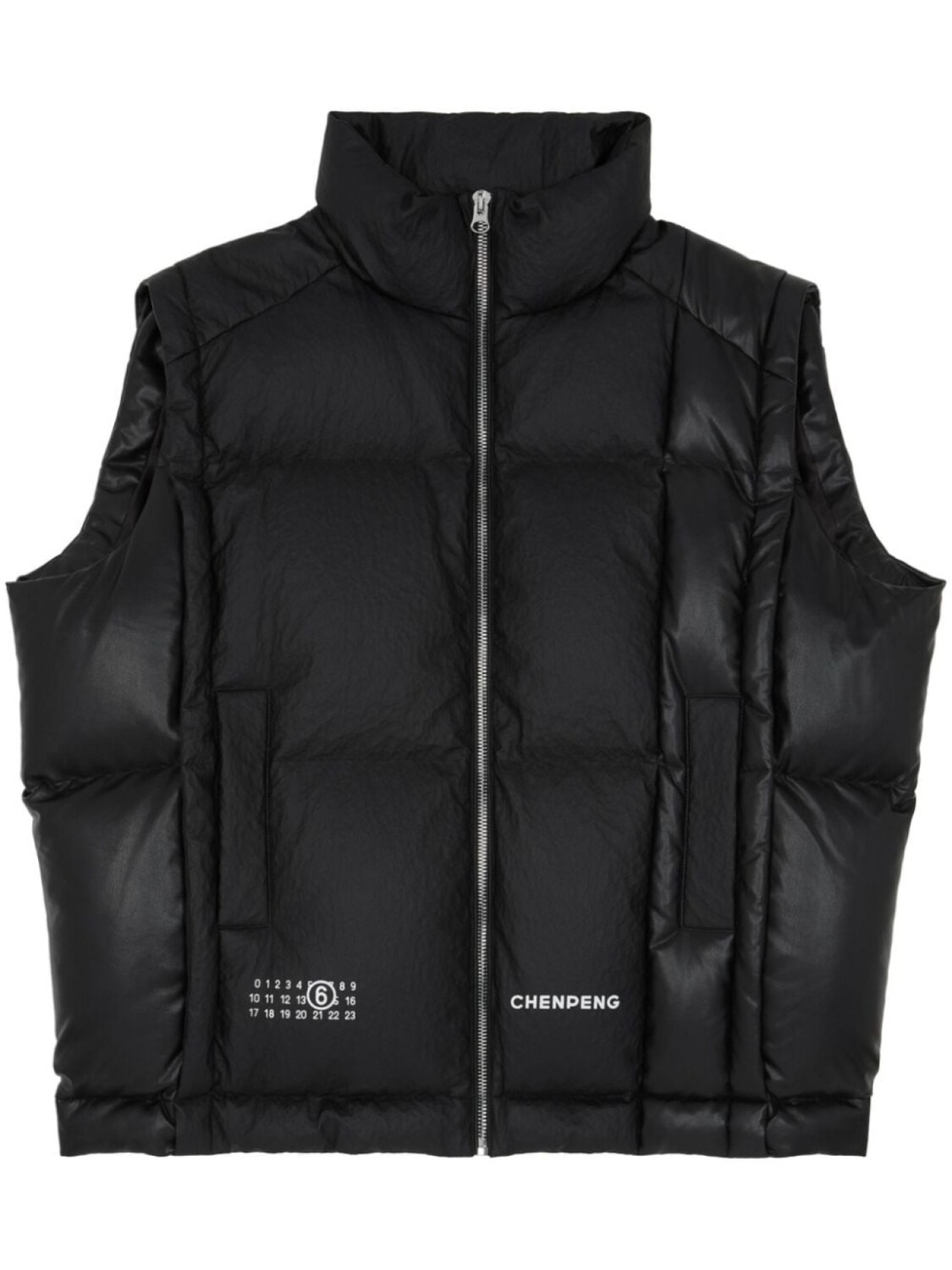 

MM6 Maison Margiela дутый жилет с логотипом из коллаборации с Chen Peng, черный