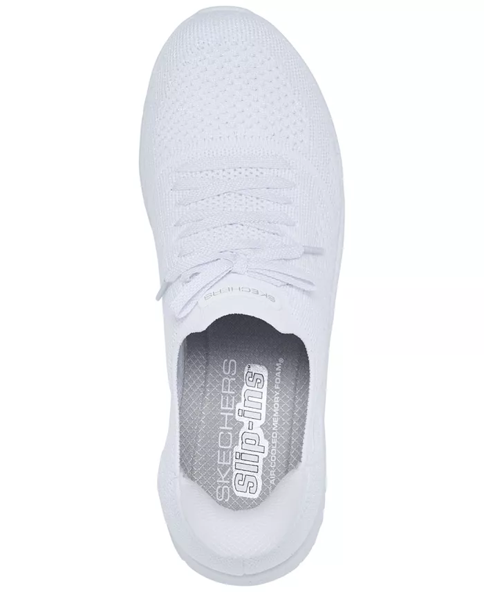 Женские слипоны Virtue: идеальные кроссовки для ходьбы от Finish Line Skechers, белый — фото 4