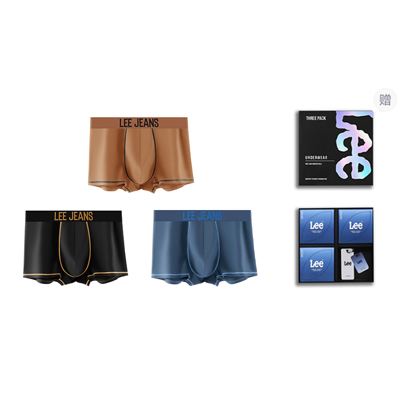 

Мужские трусы боксеры упаковка 3 штуки Lee, серо-голубой