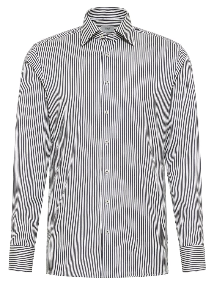 

Eterna Приталенная рубашка темно-синего цвета