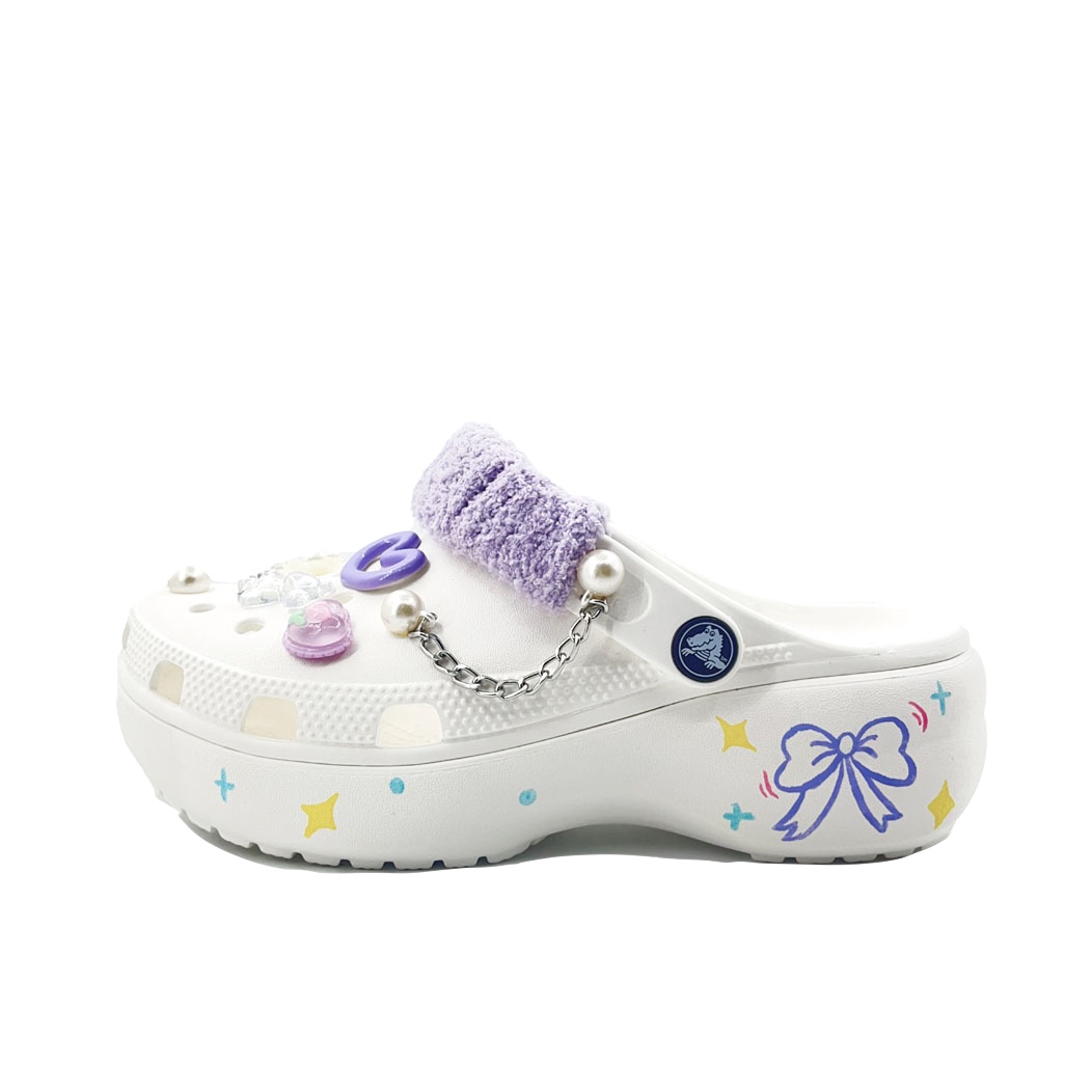 Crocs Классические туфли-сабо на платформе унисекс белого цвета