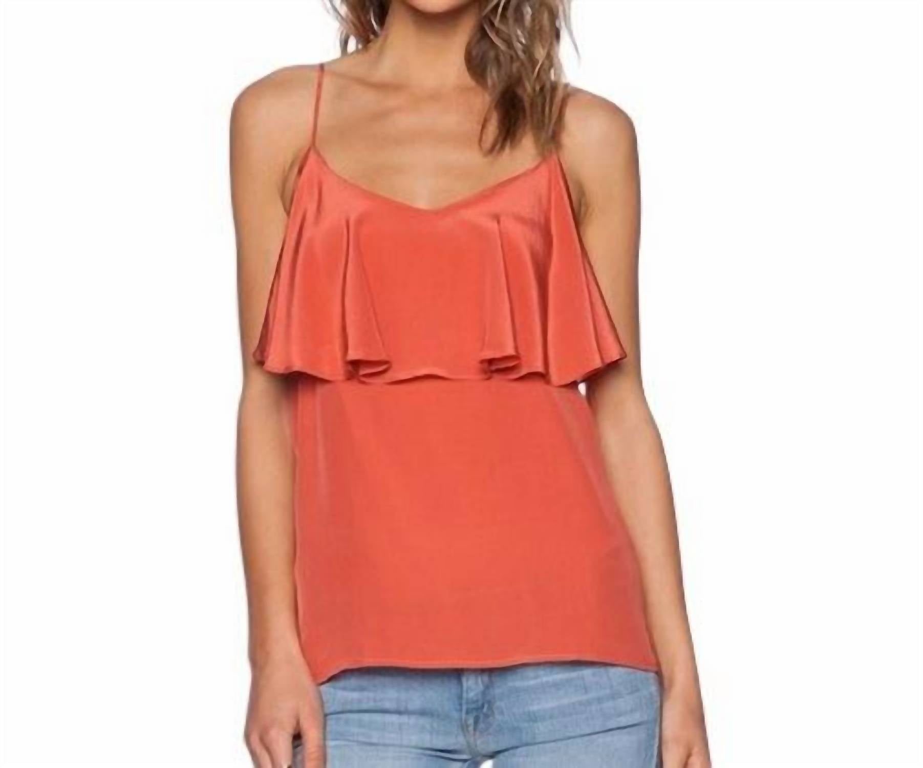 

Топ Belisa Ruffle Cami в коралловом цвете Amour Vert