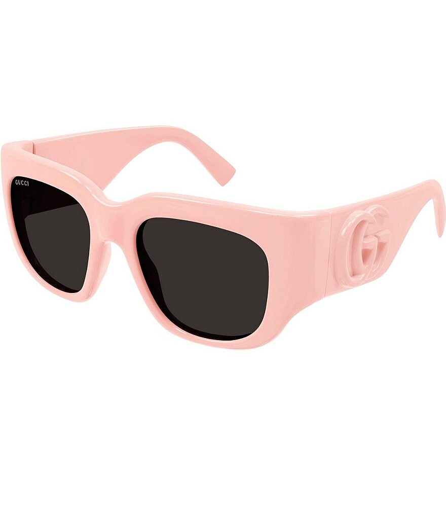 

Женские квадратные солнцезащитные очки Gucci Marmont Monocolor 53 мм, розовый