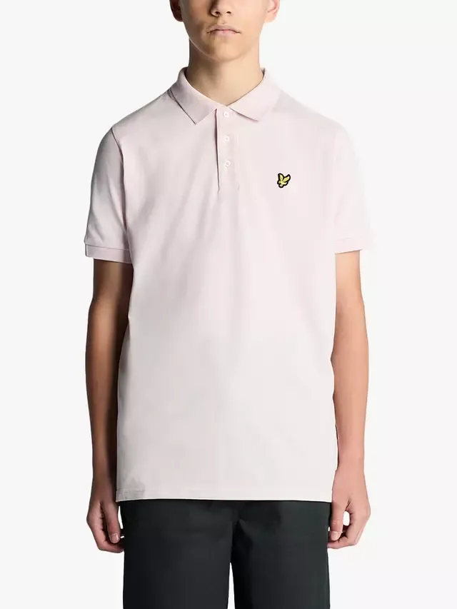 Детская хлопковая футболка-поло с коротким рукавом Lyle & Scott, Light Pink