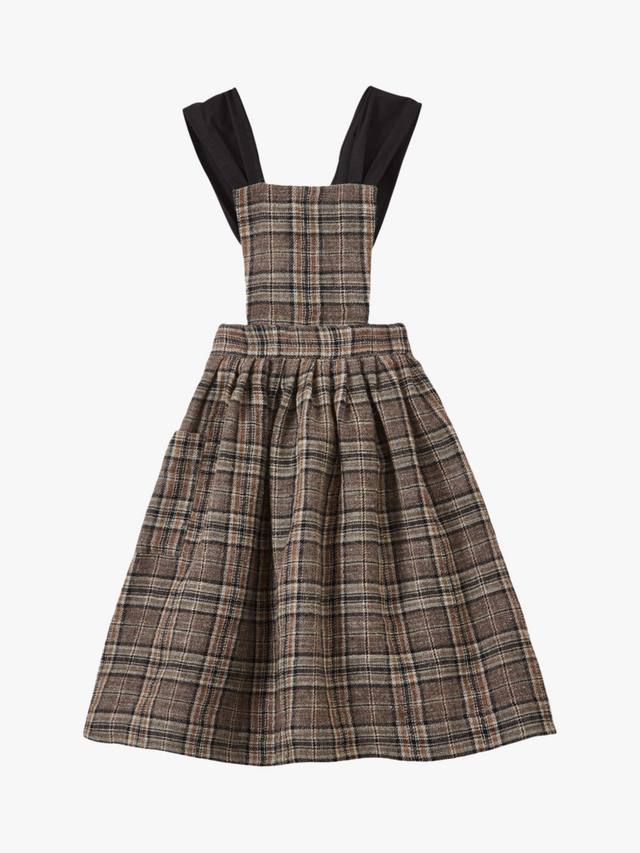

Детское платье-сарафан Peppermint в клетку Caramel, Brown/Multi