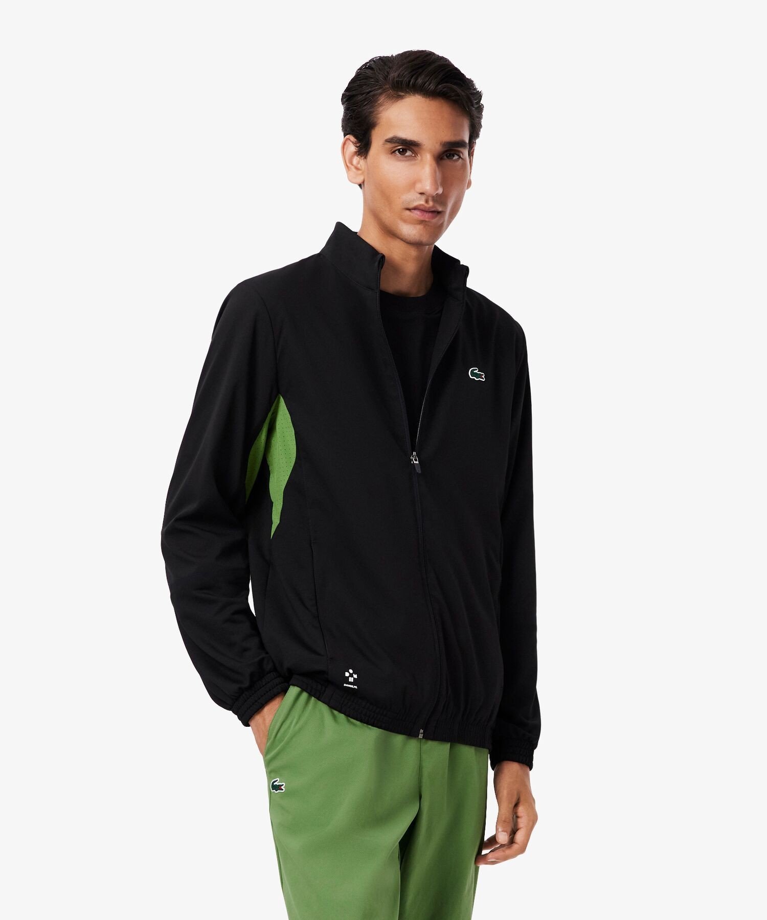 Спортивный костюм Даниила Медведева с принтом на кокетке спины LACOSTE, Black — фото 3