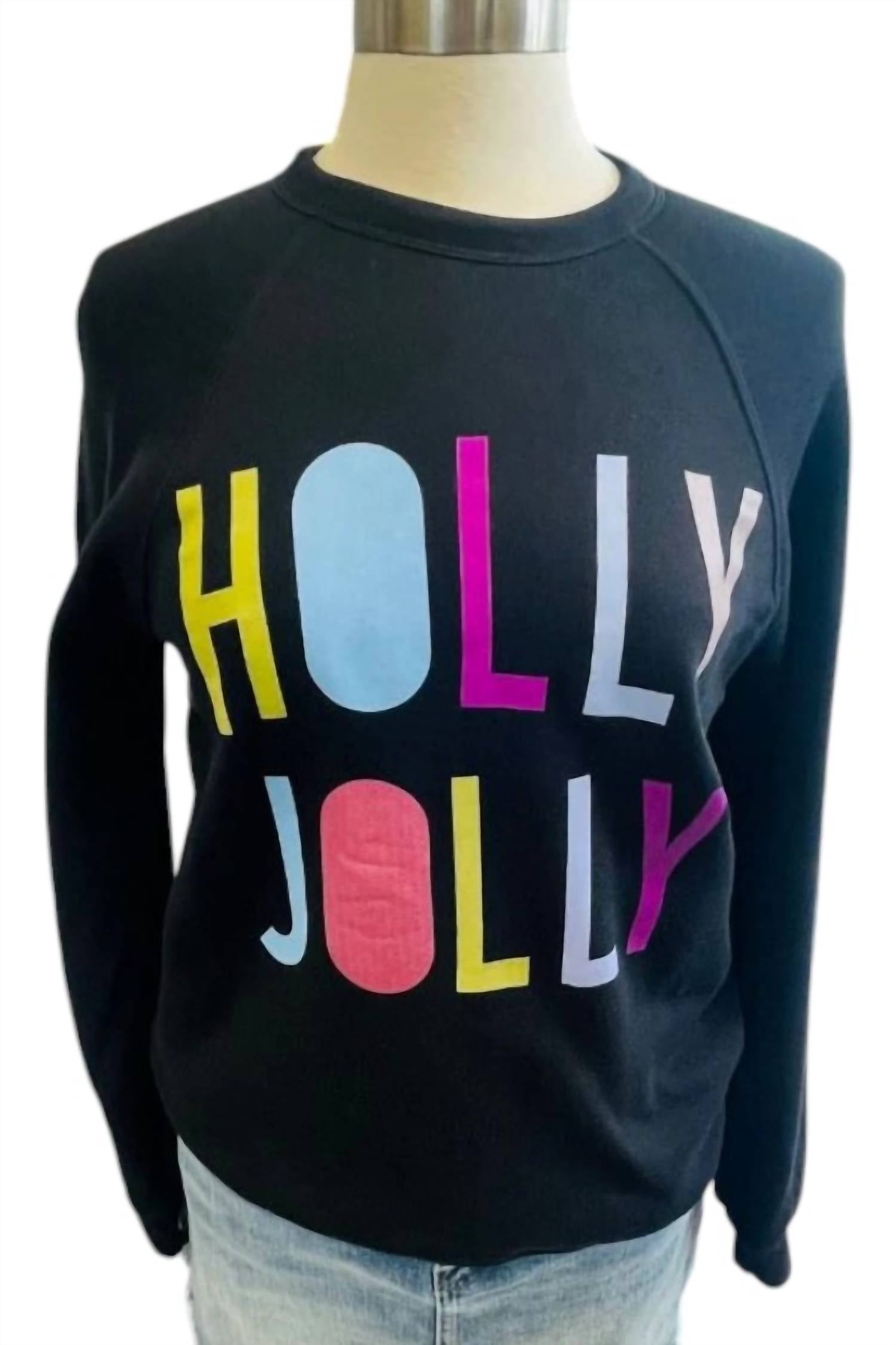 

Толстовка Holly Jolly черного цвета Mama Glitter