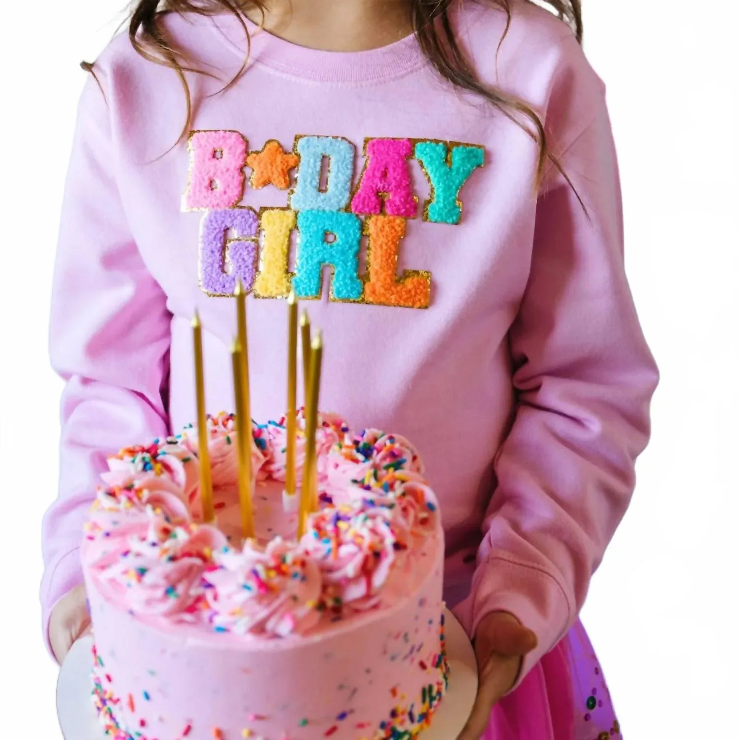 Свитшот Birthday Girl Patch розового цвета Sweet Wink — фото 2