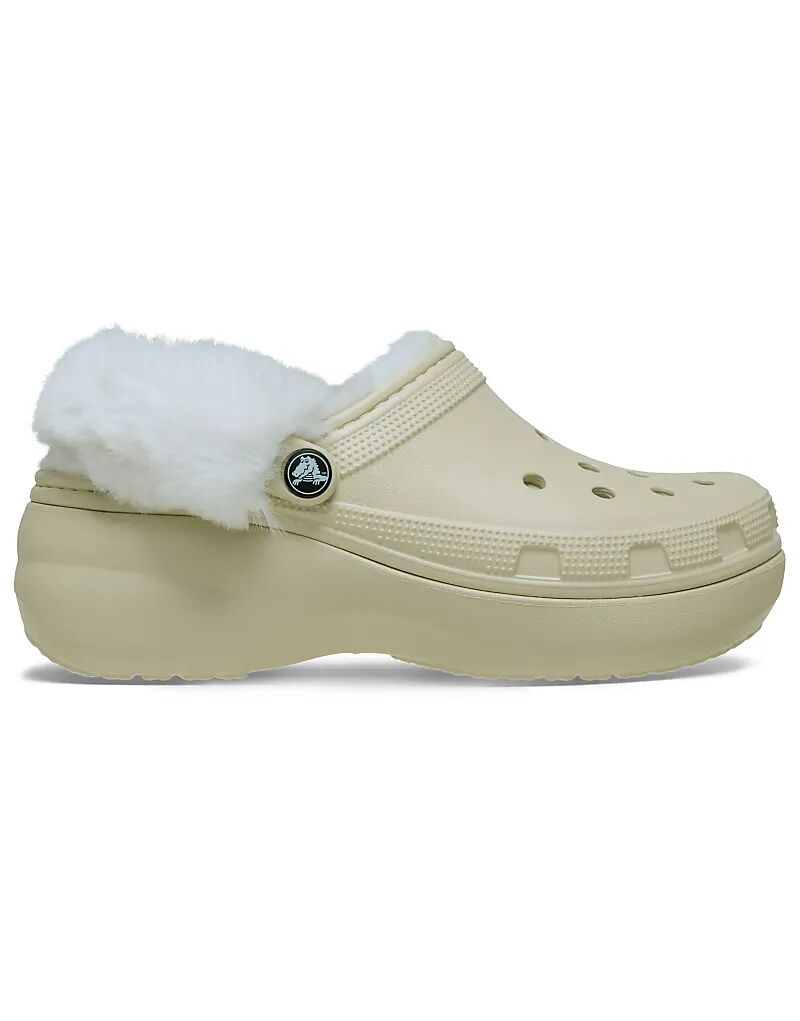 Классические сабо Crocs на платформе с флисовой подкладкой, на кости